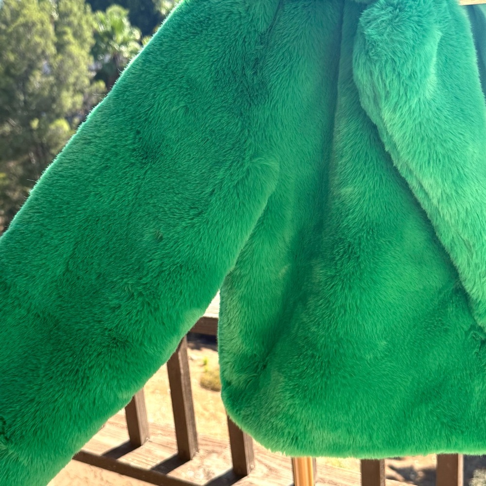 Forever 21 Vibrant Green Teddy Jacket - Picture 6 of 16